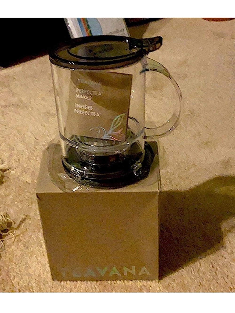 Teavana Clear Glass Tea Infuser Pitcher with Black Lid